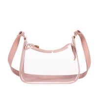 Women's Small PVC Solid Color Basic Classic Style Transparent Pillow Shape Zipper Cosmetic Bag sku image 3