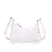 Women's Small PVC Solid Color Basic Classic Style Transparent Pillow Shape Zipper Cosmetic Bag sku image 2
