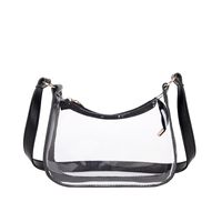 Women's Small PVC Solid Color Basic Classic Style Transparent Pillow Shape Zipper Cosmetic Bag sku image 1