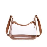 Women's Small PVC Solid Color Basic Classic Style Transparent Pillow Shape Zipper Cosmetic Bag sku image 5