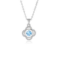 Simple Style Flower Sterling Silver Inlay Moissanite Zircon Pendant Necklace main image 1