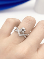 Crown V-Shaped Empty Support 18K Main Stone 1.00ct Auxiliary Stone Weight 4.17G Net Weight 3.88G main image 4