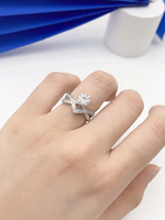 Crown V-Shaped Empty Support 18K Main Stone 1.00ct Auxiliary Stone Weight 4.17G Net Weight 3.88G main image 6