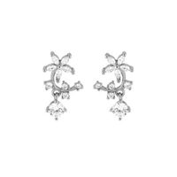 1 Pair Sweet Shiny Flower Inlay Copper Zircon Ear Studs main image 1