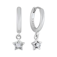 1 Pair Simple Style Shiny Star Inlay Copper Zircon Drop Earrings main image 4