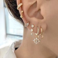 1 Pair IG Style Shiny Round Inlay Copper Zircon Drop Earrings main image 2