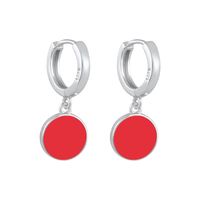 1 Pair IG Style Simple Style Round Enamel Copper Drop Earrings sku image 10