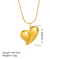 304 Stainless Steel 18K Gold Plated Modern Style Simple Style Classic Style Heart Shape Earrings Necklace main image 2