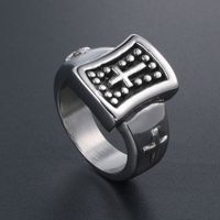 Casual Retro Classic Style Color Block 304 Stainless Steel Polishing Men's Rings main image 1