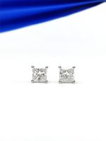 Pendientes De Diamante Blanco De Cuatro Garras Un Par De 2 1ct Peso Total 0,85G main image 6