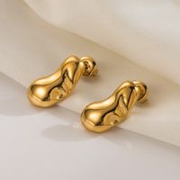 1 Pair Simple Style Commute Solid Color Hollow Out 304 Stainless Steel 14K Gold Plated Ear Studs main image 3