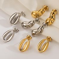 1 Pair Simple Style Commute Solid Color Hollow Out 304 Stainless Steel 14K Gold Plated Ear Studs main image 1