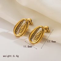 1 Pair Simple Style Commute Solid Color Hollow Out 304 Stainless Steel 14K Gold Plated Ear Studs sku image 3