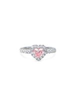 Heart-Shaped Inlaid Pink Diamond Main Stone 0.375ct Auxiliary Stone Weight 2.70G Net Weight 2.58G main image 5