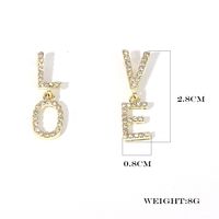 1 Pair Shiny Love Inlay Alloy Rhinestones Drop Earrings main image 2