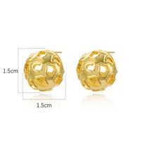 1 Pair Vintage Style Simple Style Classic Style Solid Color Plating Copper Brass White Gold Plated Gold Plated Ear Studs main image 2