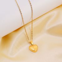 Edelstahl 304 18 Karat Vergoldet Basic Einfacher Stil Klassischer Stil Herzform Halskette Mit Anhänger main image 3