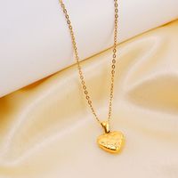 Edelstahl 304 18 Karat Vergoldet Basic Einfacher Stil Klassischer Stil Herzform Halskette Mit Anhänger main image 4