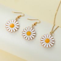 Cute Lady Chrysanthemum Alloy Resin Women's Earrings Necklace main image 4
