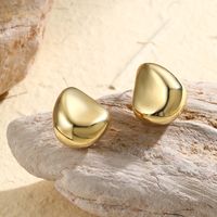 1 Pair Vintage Style Simple Style Shiny Irregular Water Droplets Plating Copper Brass White Gold Plated Gold Plated Ear Studs main image 1