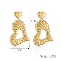 1 Pair Elegant Streetwear Heart Shape Plating Copper Gold Plated Ear Studs sku image 10