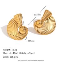 1 Pair Vintage Style Modern Style Classic Style Spiral Plating 316L Stainless Steel  18K Gold Plated Ear Studs main image 2