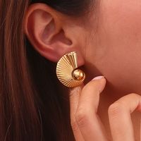 1 Pair Vintage Style Modern Style Classic Style Spiral Plating 316L Stainless Steel  18K Gold Plated Ear Studs main image 5