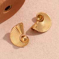 1 Pair Vintage Style Modern Style Classic Style Spiral Plating 316L Stainless Steel  18K Gold Plated Ear Studs main image 4