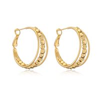 1 Pair Elegant Streetwear Solid Color Plating Copper Gold Plated Hoop Earrings main image 6