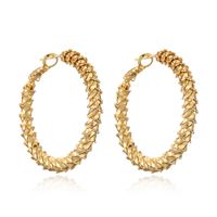 1 Pair Elegant Streetwear Solid Color Plating Copper Gold Plated Hoop Earrings sku image 6