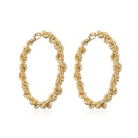 1 Pair Elegant Streetwear Solid Color Plating Copper Gold Plated Hoop Earrings main image 5