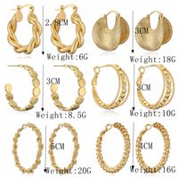 1 Pair Elegant Streetwear Solid Color Plating Copper Gold Plated Hoop Earrings main image 2