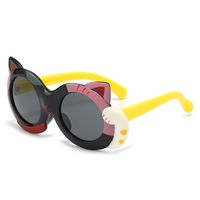 Cute Color Block Cat Tac Special-shaped Mirror Full Frame Kids Sunglasses sku image 4