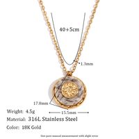 316L Stainless Steel  18K Gold Plated Basic Simple Style Classic Style Plating Round Pendant Necklace main image 2