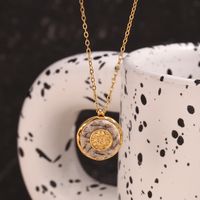 316L Stainless Steel  18K Gold Plated Basic Simple Style Classic Style Plating Round Pendant Necklace main image 5