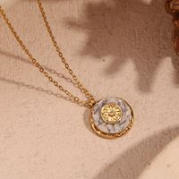 316L Stainless Steel  18K Gold Plated Basic Simple Style Classic Style Plating Round Pendant Necklace main image 1