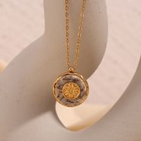 316L Stainless Steel  18K Gold Plated Basic Simple Style Classic Style Plating Round Pendant Necklace main image 4