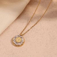 316L Stainless Steel  18K Gold Plated Basic Simple Style Classic Style Plating Round Pendant Necklace main image 3
