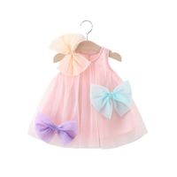 Cute Bow Knot Cotton Girls Dresses main image 2
