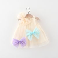 Cute Bow Knot Cotton Girls Dresses main image 5