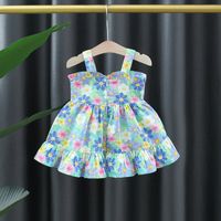 Cute Flower Bow Knot Cotton Girls Dresses main image 2