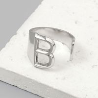 Simple Style Letter Ferroalloy (201 Stainless Steel) Open Rings In Bulk sku image 2