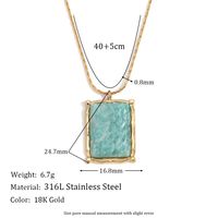 304 Stainless Steel 18K Gold Plated Basic Simple Style Classic Style Plating Square Pendant Necklace main image 2