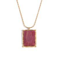 304 Stainless Steel 18K Gold Plated Basic Simple Style Classic Style Plating Square Pendant Necklace sku image 2