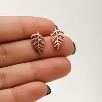 1 Pair IG Style French Style Korean Style Leaves Deer Polishing Plating 304 Stainless Steel 18K Gold Plated Ear Studs sku image 11
