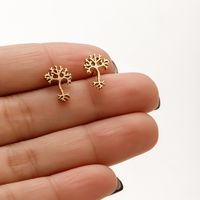 1 Pair IG Style French Style Korean Style Leaves Deer Polishing Plating 304 Stainless Steel 18K Gold Plated Ear Studs sku image 13