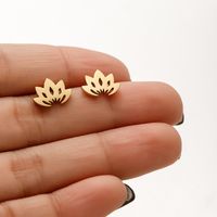 1 Pair IG Style French Style Korean Style Leaves Deer Polishing Plating 304 Stainless Steel 18K Gold Plated Ear Studs sku image 16