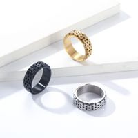 Modern Style Simple Style Commute Round 304 Stainless Steel 18K Gold Plated Unisex Rings Anxiety Ring main image 1