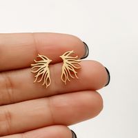 1 Pair IG Style French Style Korean Style Leaves Deer Polishing Plating 304 Stainless Steel 18K Gold Plated Ear Studs sku image 19