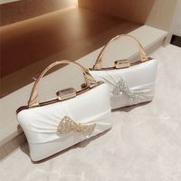 Women's Small Polyester Solid Color Elegant Vintage Style Bowknot Lock Clasp Evening Bag main image 1